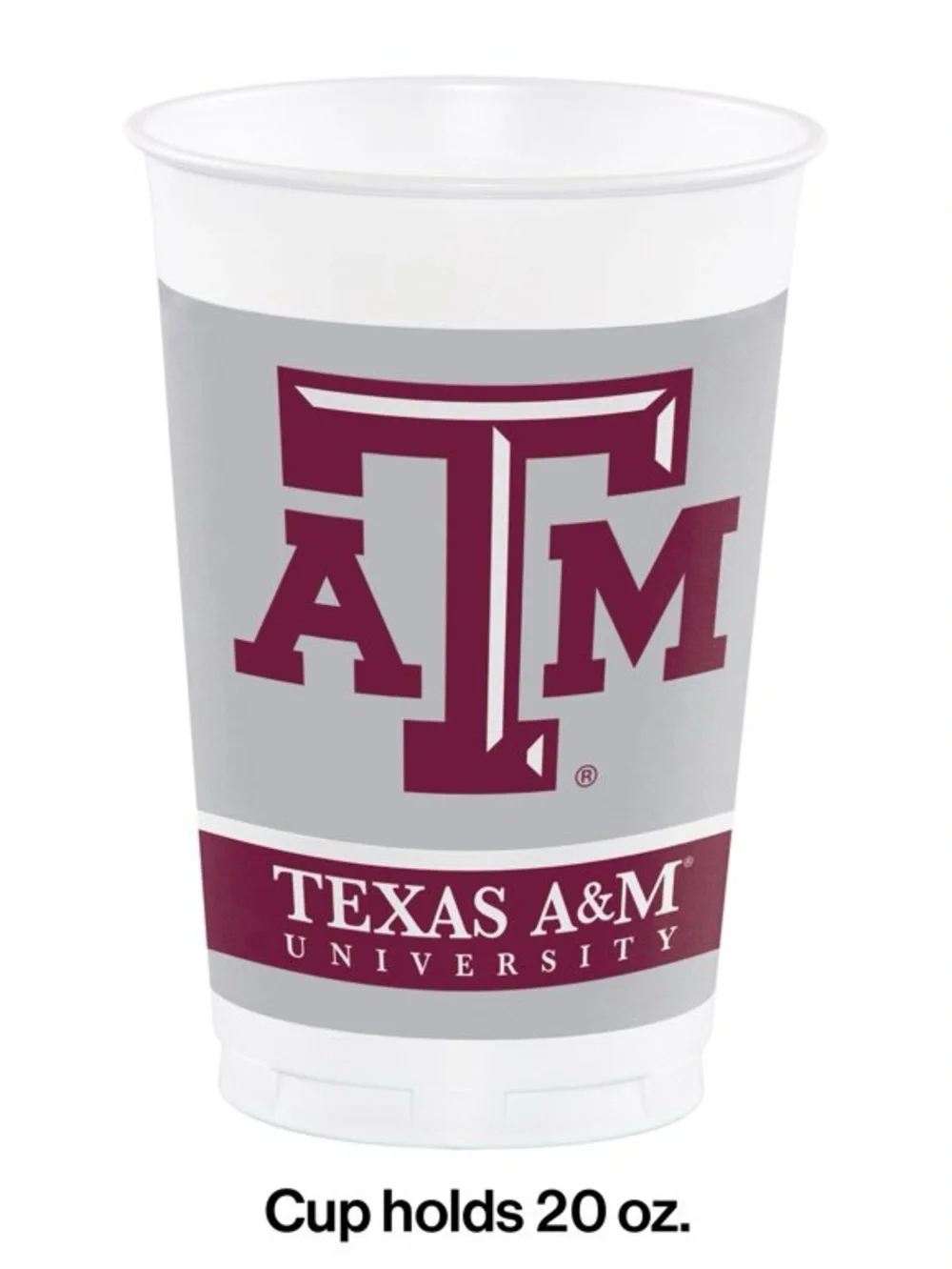 Texas A & M Aggies 20 Oz Plastic Cups (8/Pkg)-NWT
